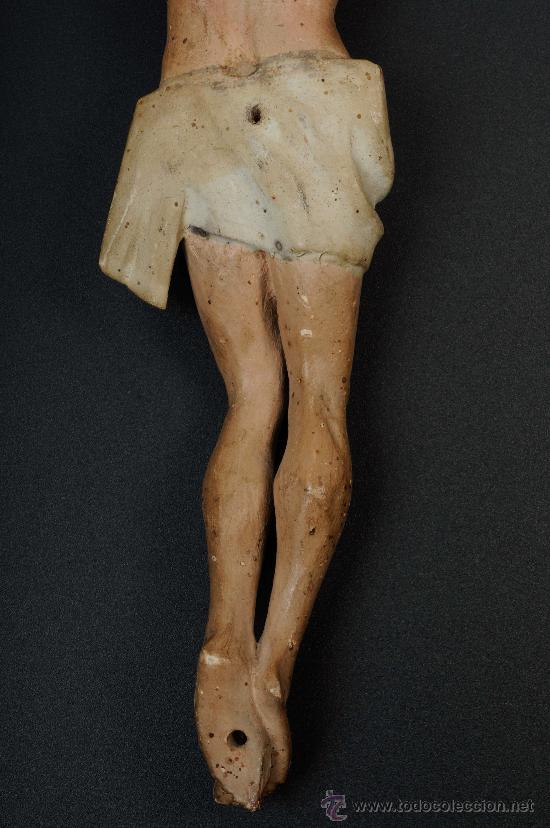 Arte: Cristo en madera tallada con restos de policromía, finales S.XVIII - Foto 7 - 28980333